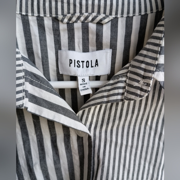 Pistola Women's Black and White Striped Shirt_Small - Picture 3 of 6